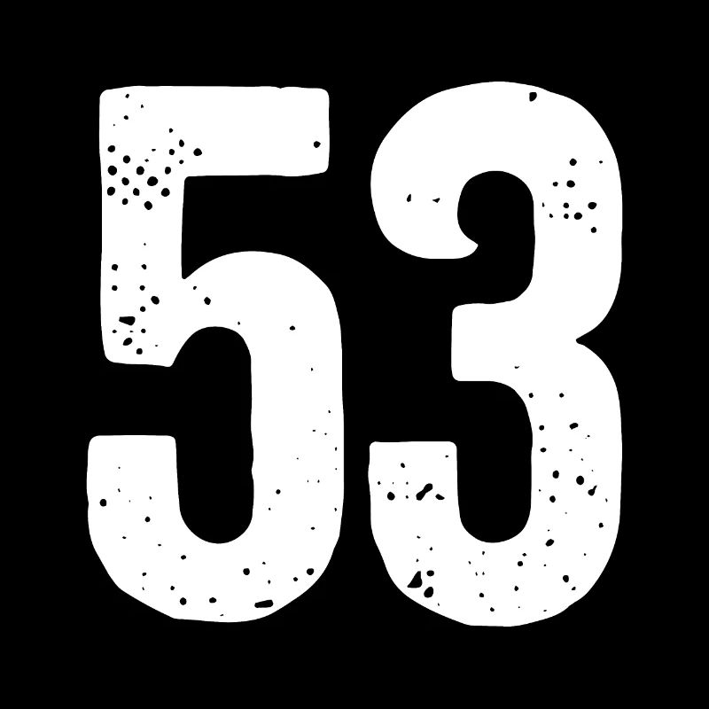 53 Numbers White