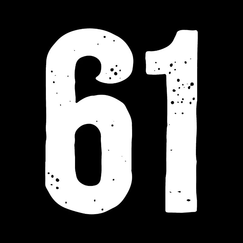 61 Numbers White