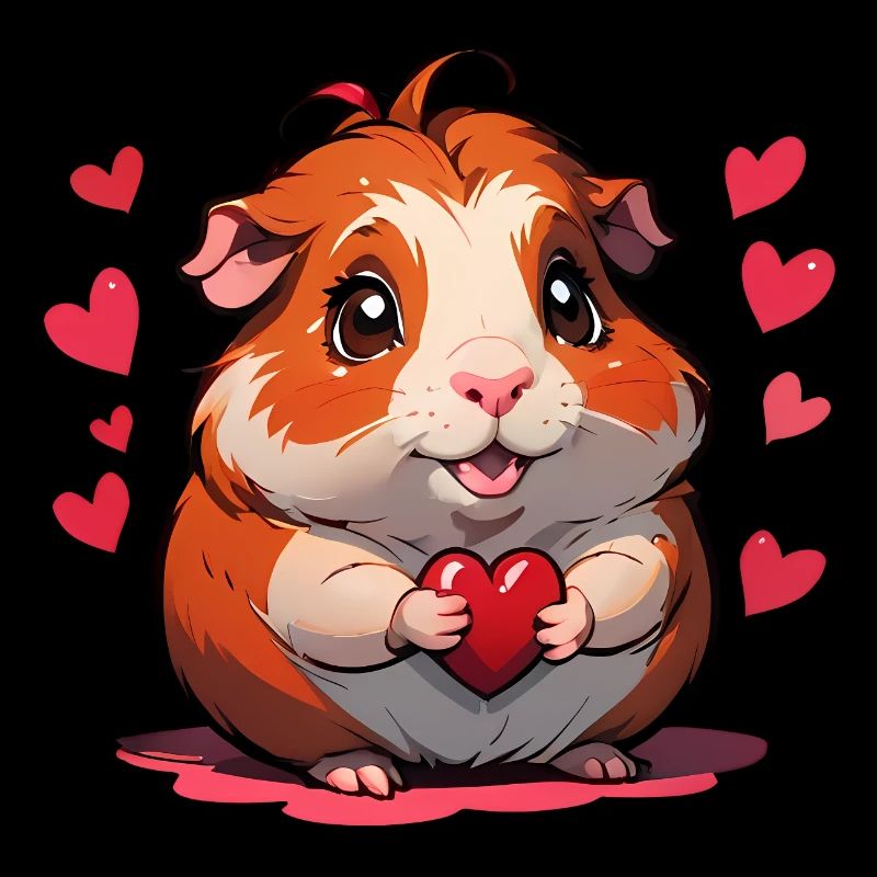 A cute guinea pig for Valentine's Day