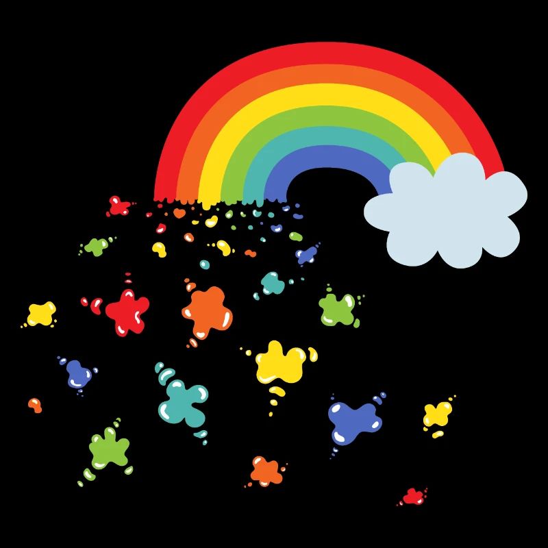 Arc-en-ciel et taches de couleur