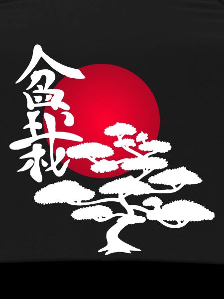 White tree and red sun