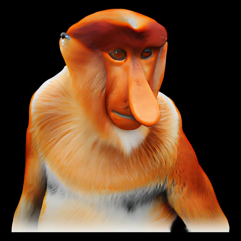 Le singe proboscis exotique