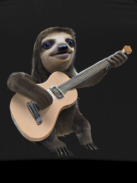 Sloth with guitar