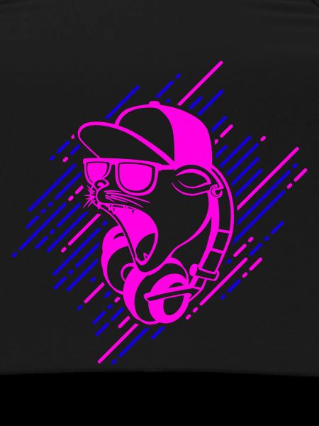 Chat cool avec des écouteurs