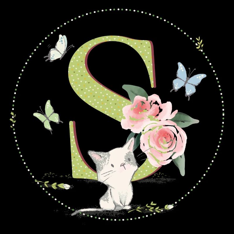 Anfangsbuchstabe S mit Katze