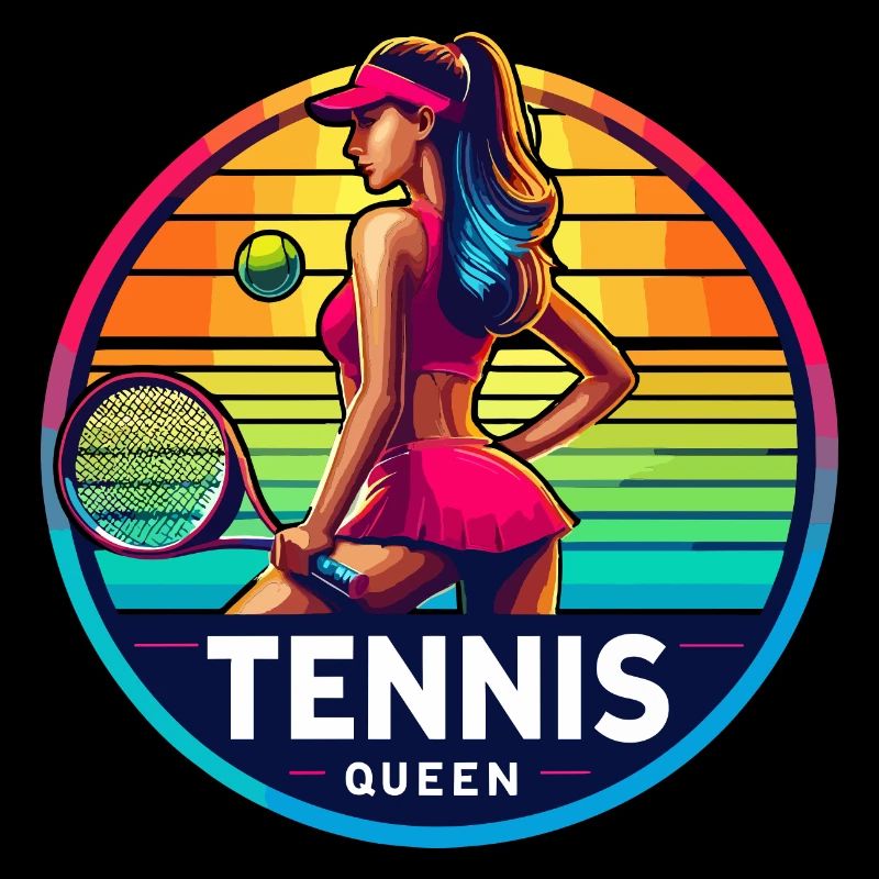 Tenniskönigin Retro Abzeichen