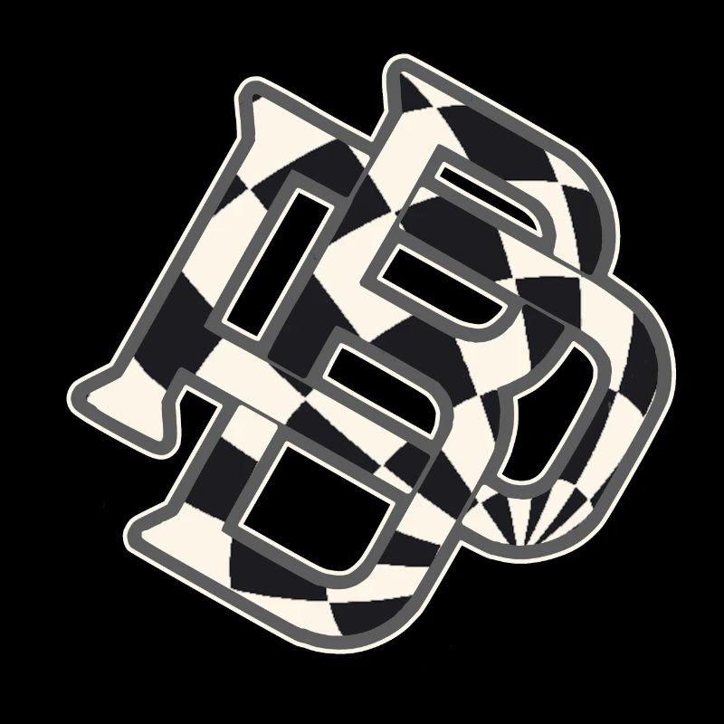 Paintball checkers logo, PB interlocked