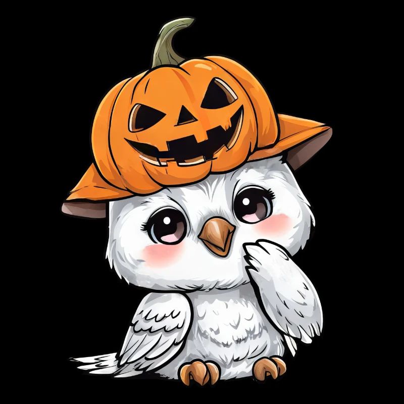Süße Halloween Eule Schnee-Eule Kürbis Cartoon