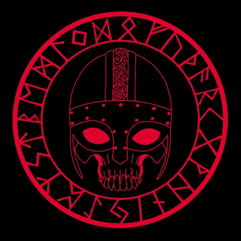 Wikinger Schädel (Rot)