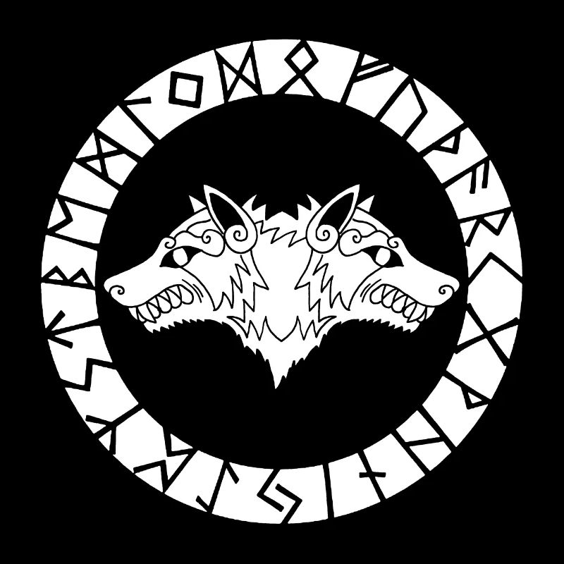 Viking wolf with two heads