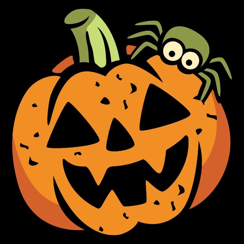 Funny Halloween pumpkin with spider