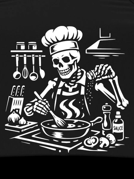 Skeleton Chef Stirring Bowl