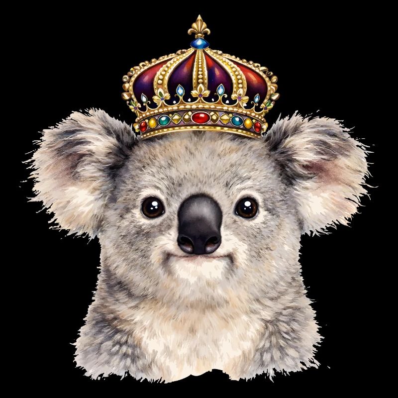 Royal koala with crown