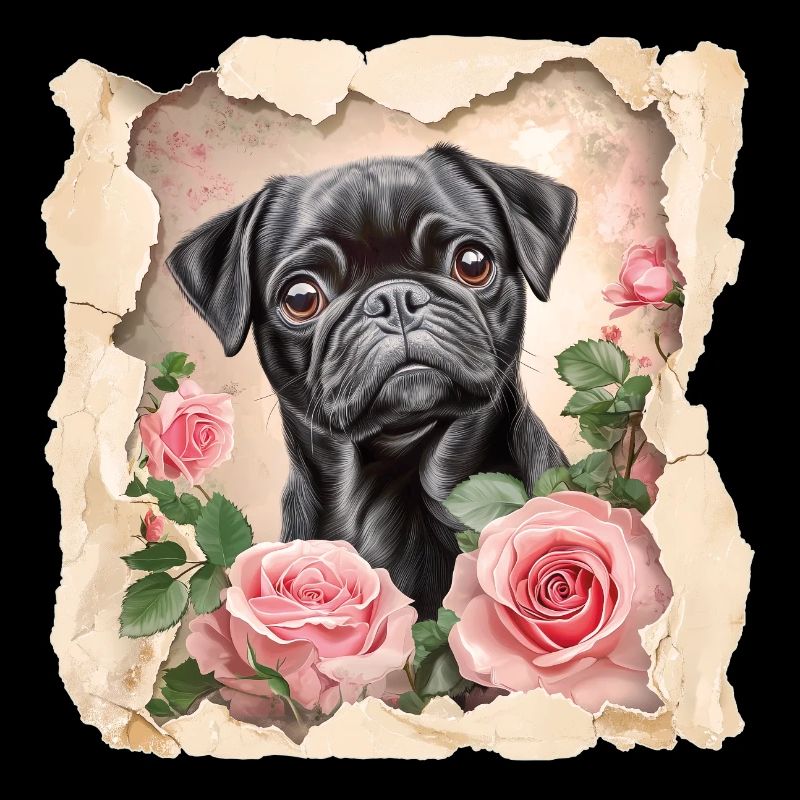 Schwarzer Mops Vintage