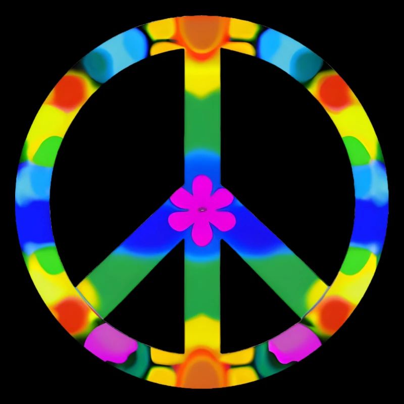 Friedens Zeichen bunt, Flowerpower