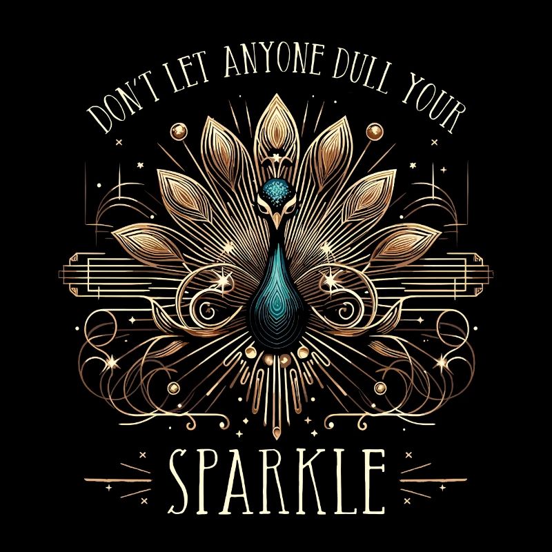 Peacock Art Deco Don't let anyone dull your sparkle