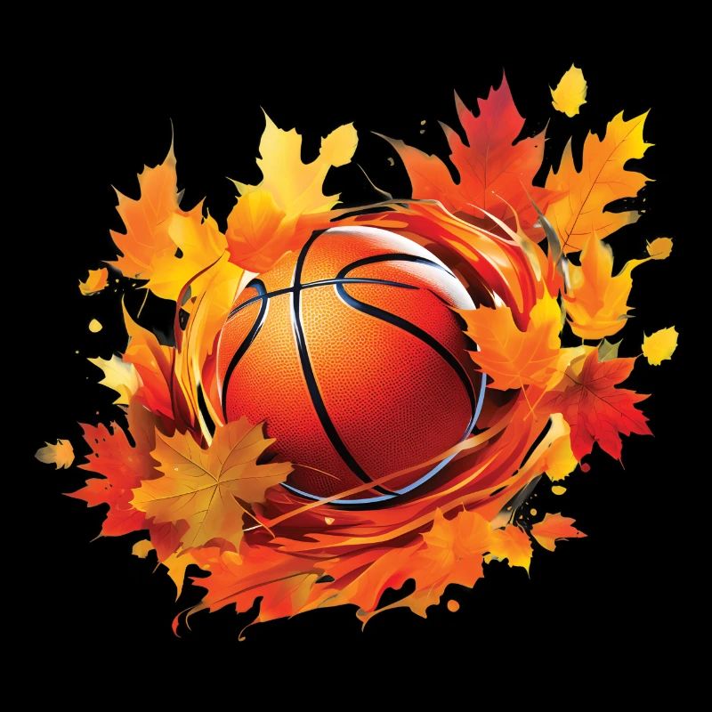 Feuilles de basketball, d’érable et de chêne en automne