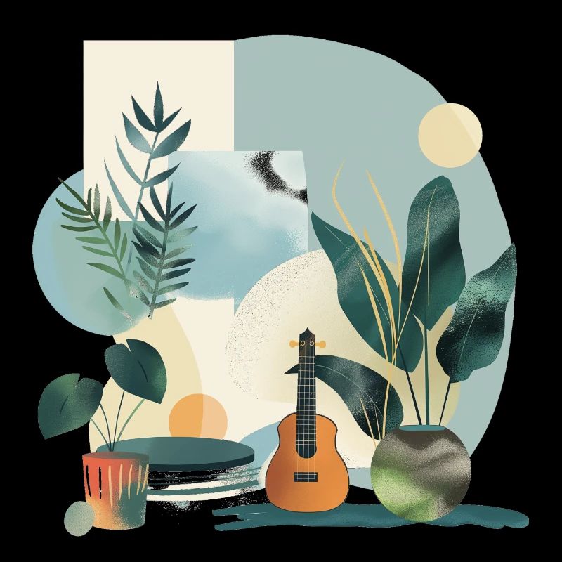 Plantes et musique - Impression de mode de haute qualité
