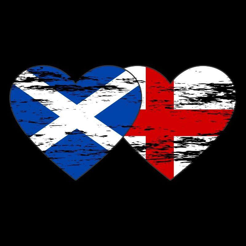 Ecosse Angleterre drapeau coeur utilisé