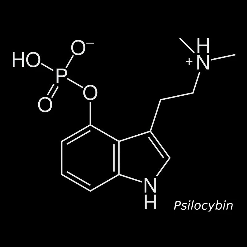 Psilocybin Molecule - White with Name