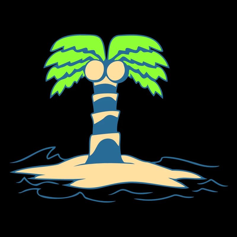 Palm Tree Island Tree Plage Vacances Noix de Mer Cool