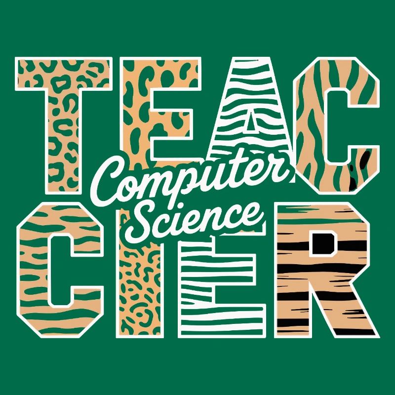 Computer Science Lehrer Tiermuster Stil