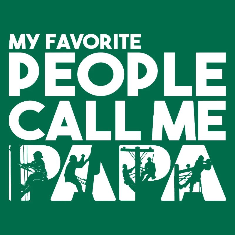 Papa Line Worker Electrical Lineman Silhouette