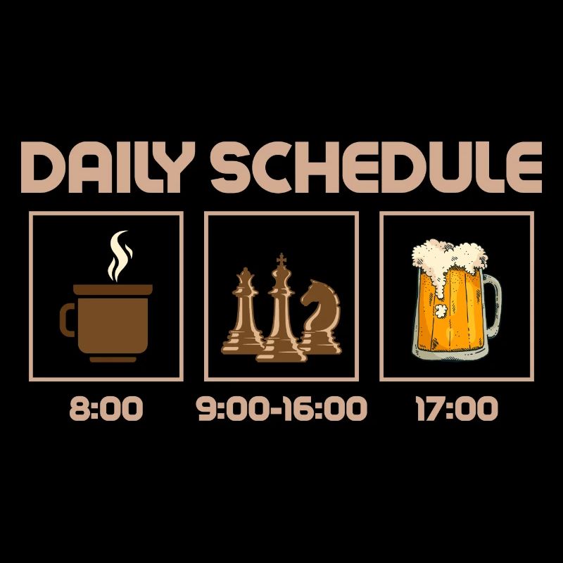 Daily Schedule Chess Player Chess Board