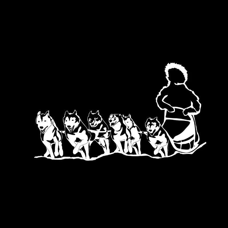 Huskies chiens de traîneau avec le musher