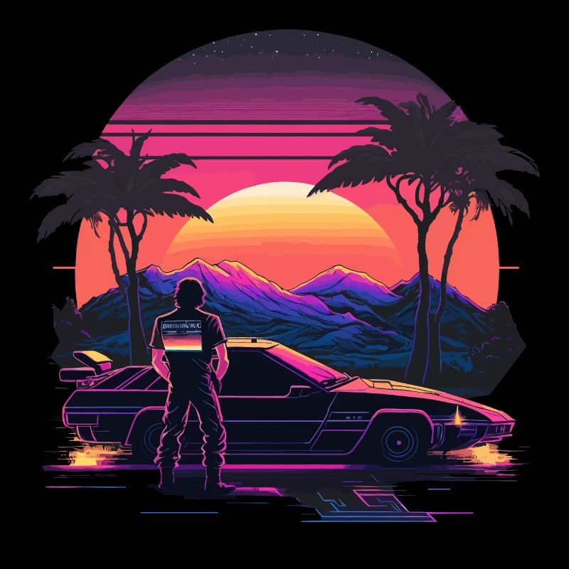 Vaporwave Coucher de soleil