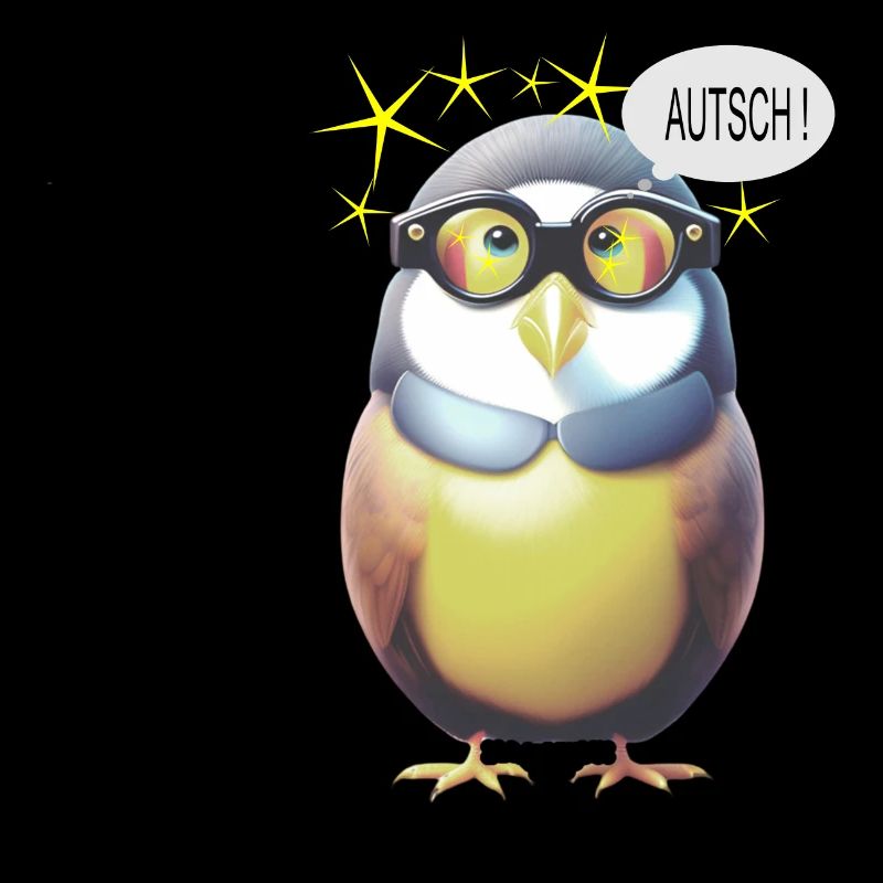 Lustiger Vogel mit Brille