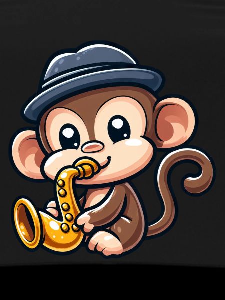 Chimpanzee with saxophone
