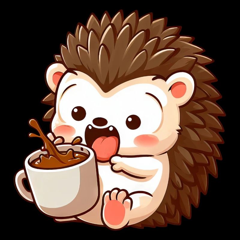 Hedgehog caffeine comic funny shocked hedgehog