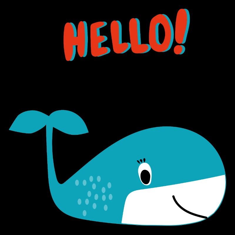 Fröhlicher Wal sagt Hallo - Geschenkidee