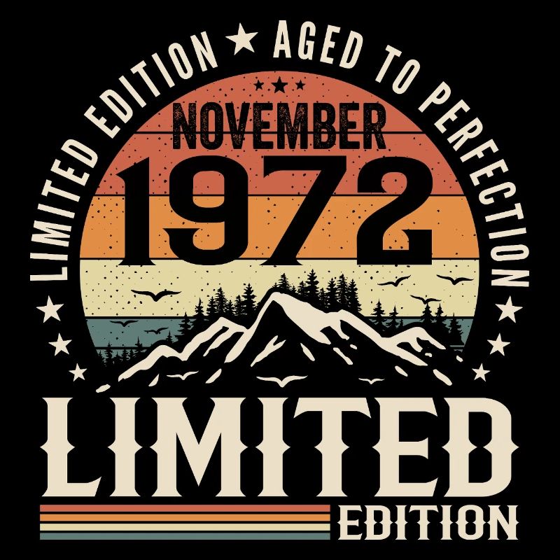November 1972 Einzigartiger Retro-Geburtstag