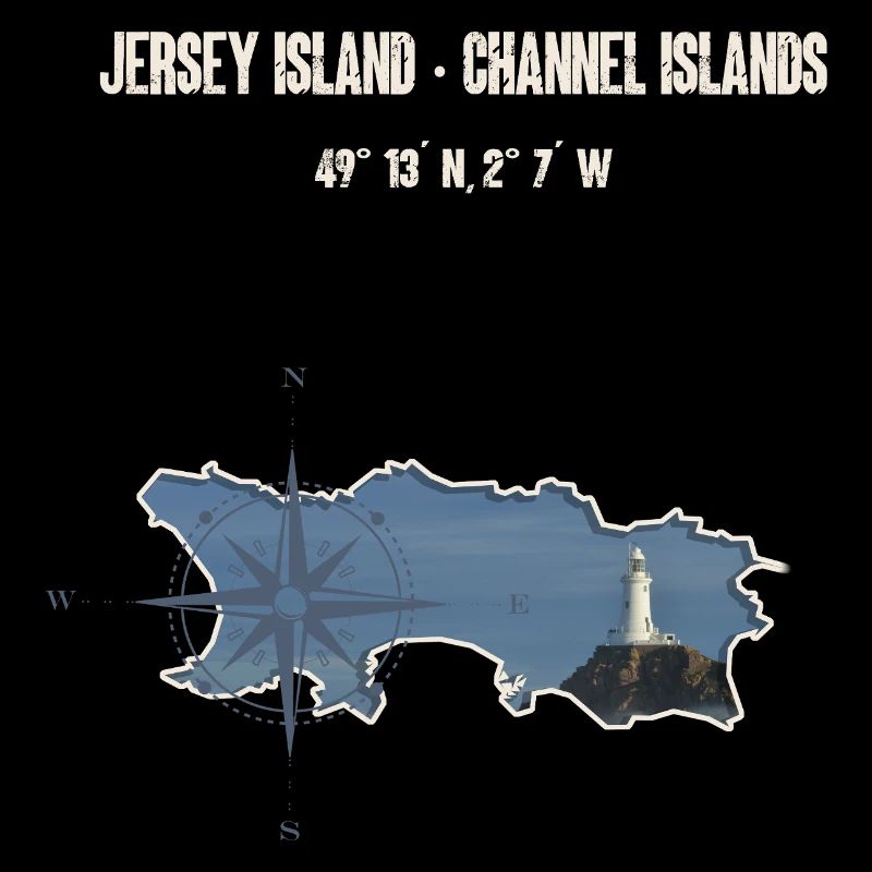 Jersey Insel Karte Leuchtturm Koordinate