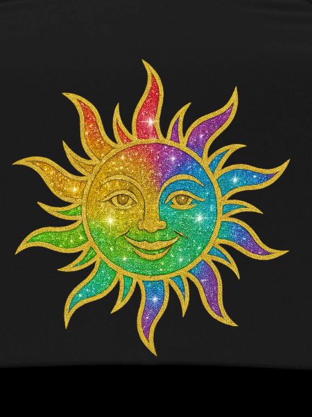 Rainbow Sun Glitter Star