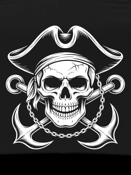 Pirate skull with anchor