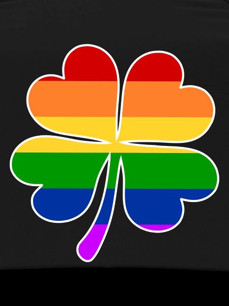 Regenbogen Flagge Vierblättriges Kleeblatt