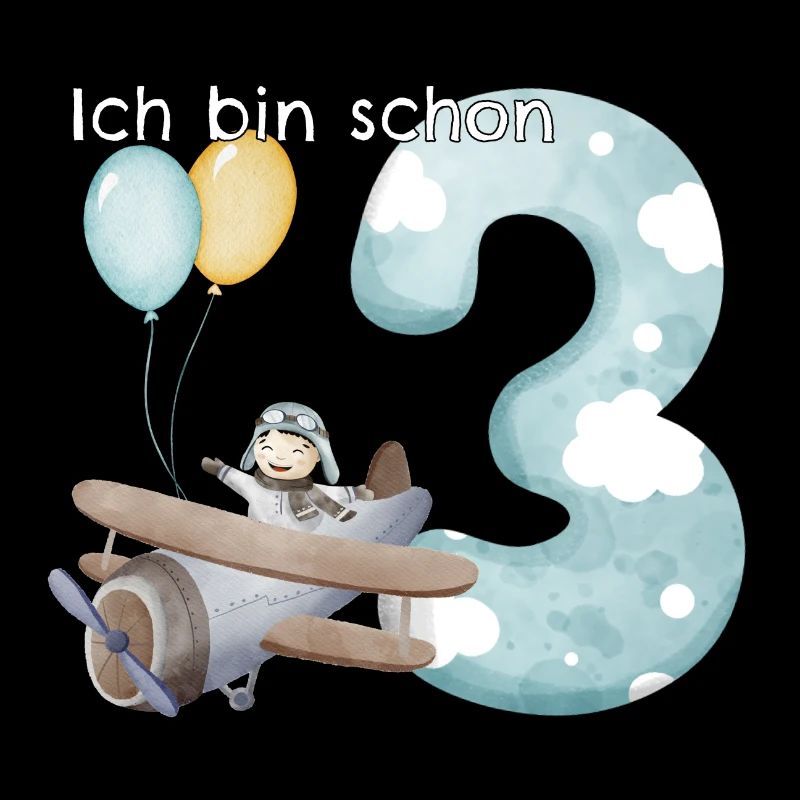 3. Geburtstag Flugzeug Pilot