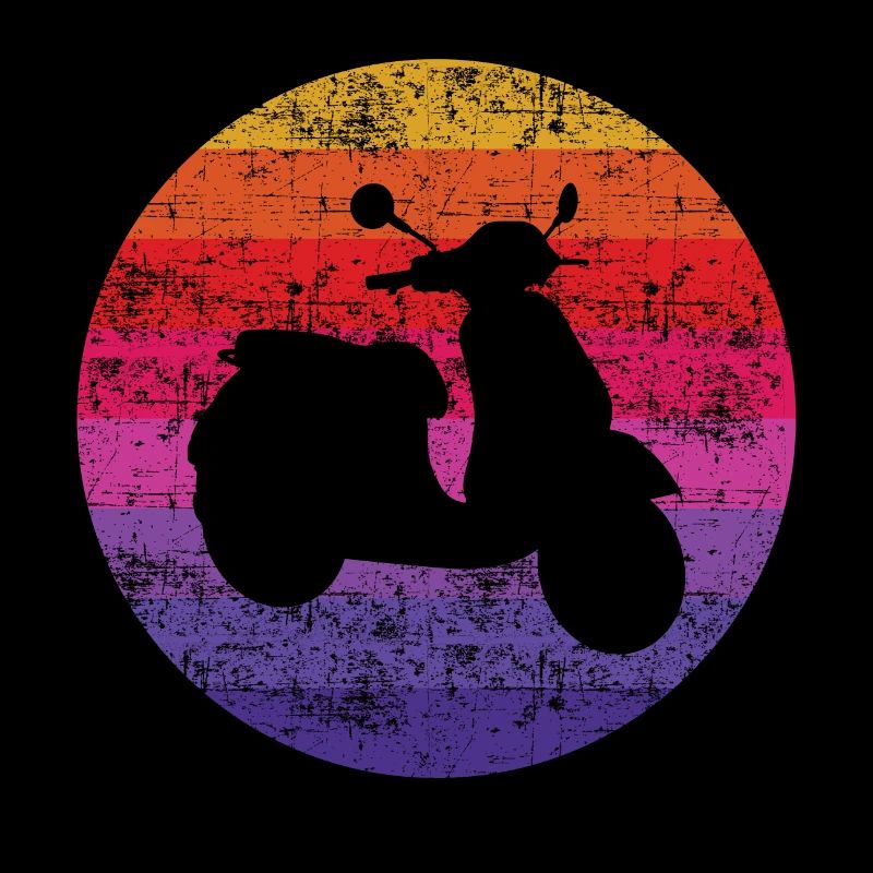 Roller Fahrer Roller Motorrad Vintage Retro