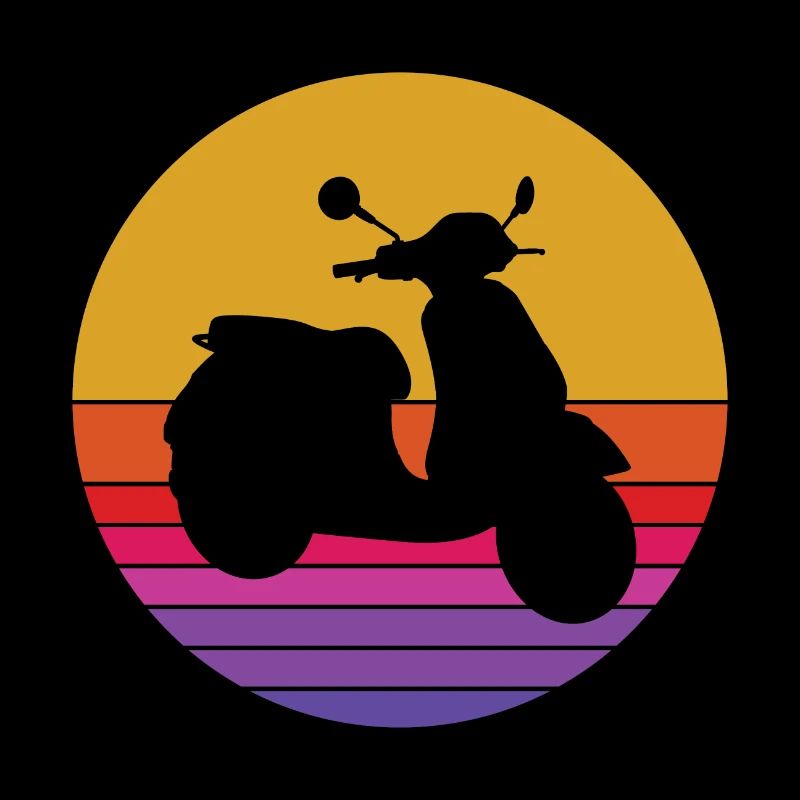 Roller Fahrer Roller Motorrad Vintage Retro
