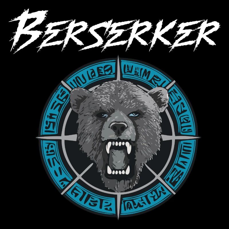 Berserker Bär Krieger Odin Runen Nordischer Kompas