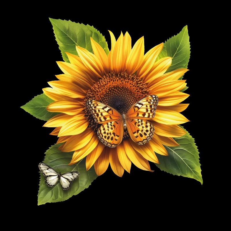 Sunflower with butterfly