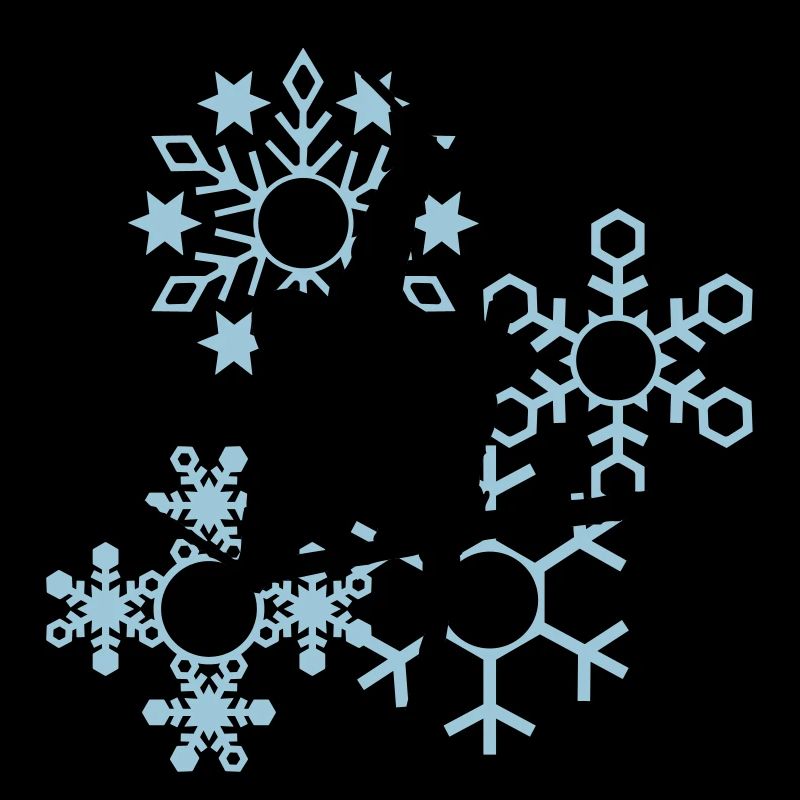 Skier mit Schneeflocken