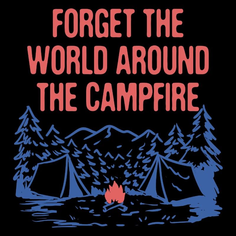Monde autour du feu de camp Camping Dictons Camper