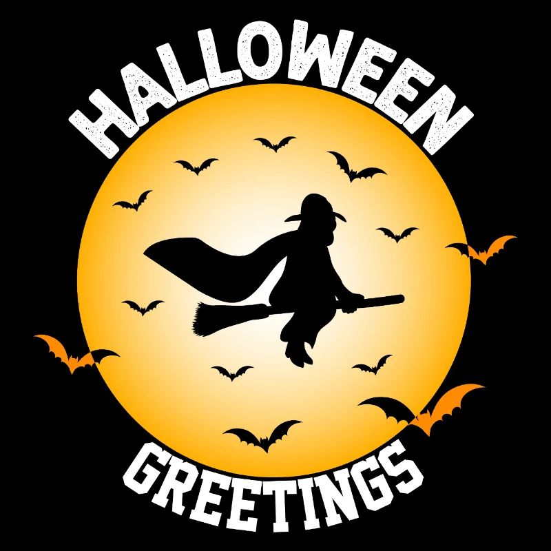 Halloween Witch Flight Silhouette Design