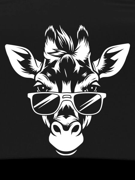 Cool giraffe head with sunglasses