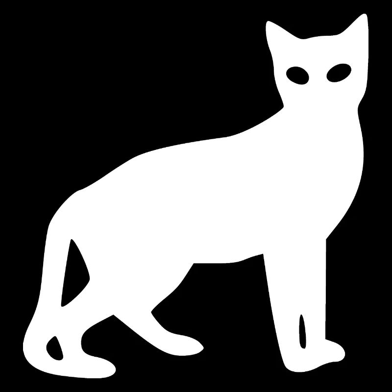 White Cat Silhouette Gift Cat Lover