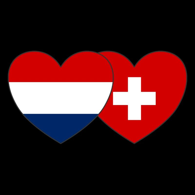Suisse Hollande Drapeau Coeur
